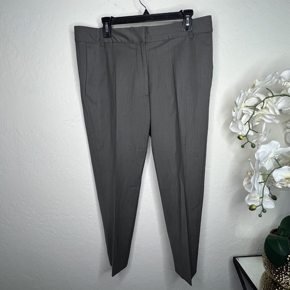 ELIZABETH AND JAMES Wool Straight Pants In Grey 8 - Picture 1 of 5